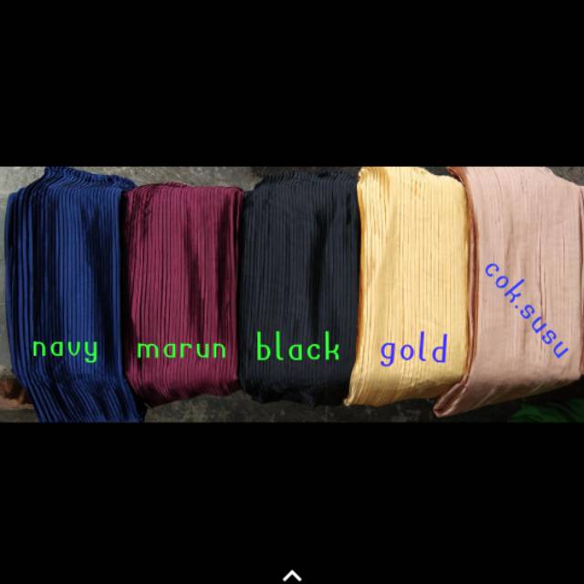 Plisket POLOS termurah bahan satin / langsung pakai