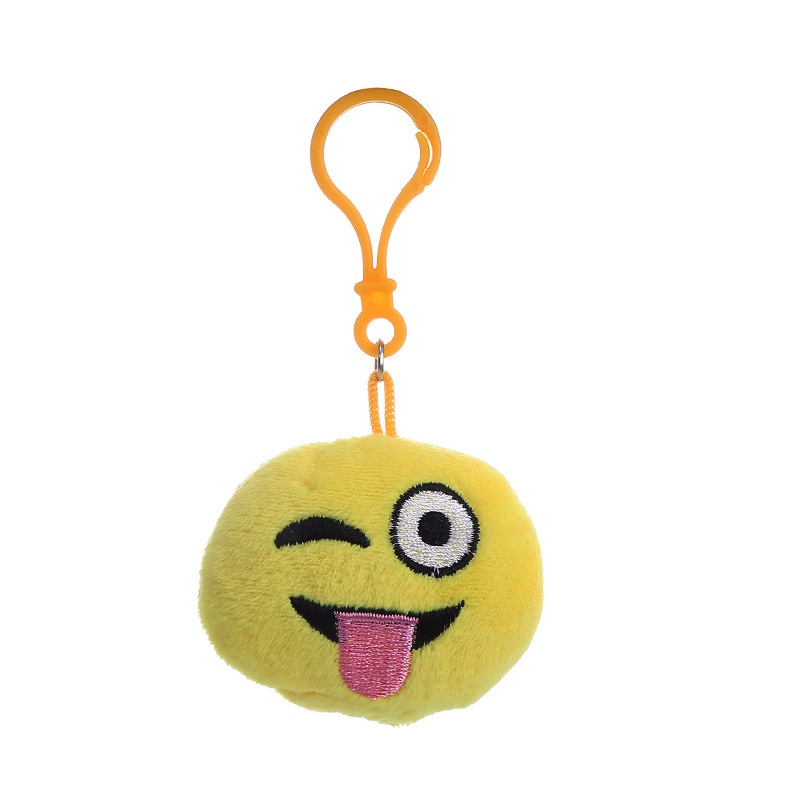 Emoji Plush Keychain Boneka Lembut Mewah Boneka Mini Kunci Gantungan Tas Liontin Dekorasi