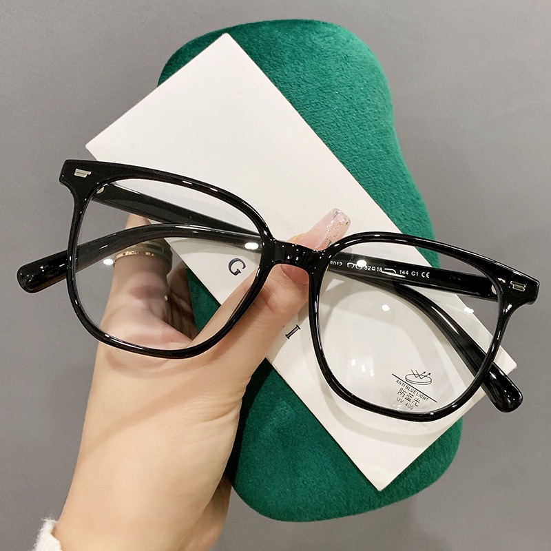 Kacamata Anti Radiasi Retro TR90 Frame Kotak Besar Untuk Wanita Pria