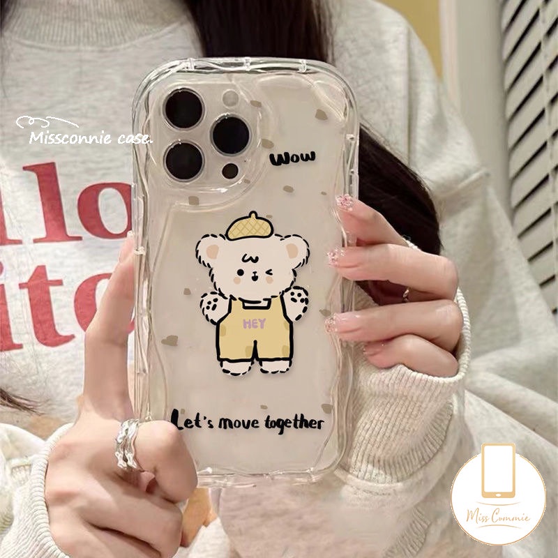 Case Untuk Redmi Note10 8 9 12 11 11s 10 Pro Max Redmi 9A 9C A1 9 10A 10 9T 10C 9C NFC A2 POCO M3 Kartun Beruang Lucu Es Krim Teh Susu Puppy 3D Wavy Curved Edge Glossy Sarung Soft Cover