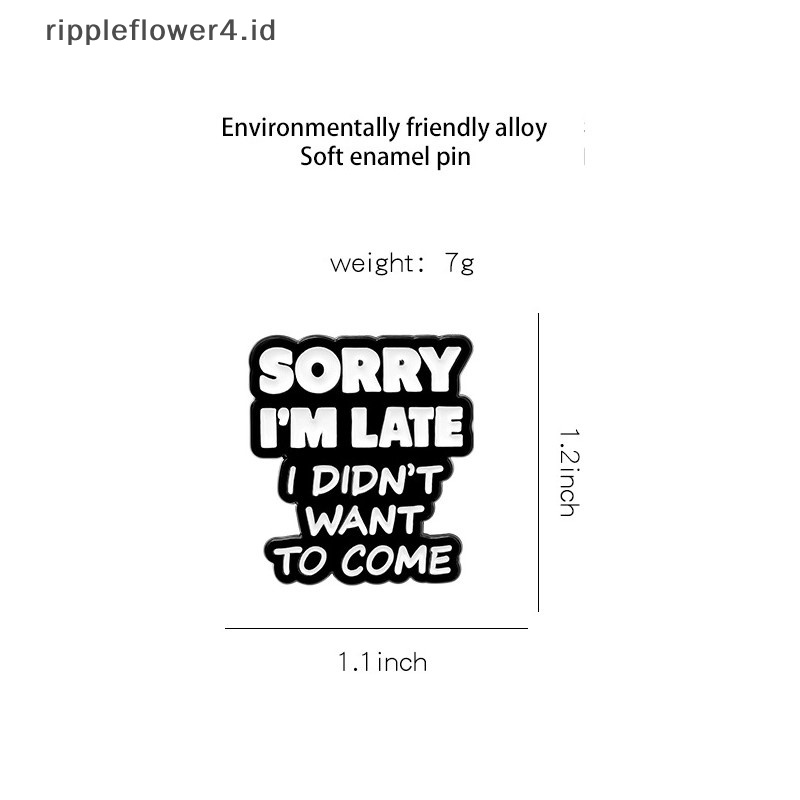 {rippleflower4.id} Pin Enamel Dia Lucu Custom Humor Bros Tas Kerah Pin Lencana Hitam Sederhana~