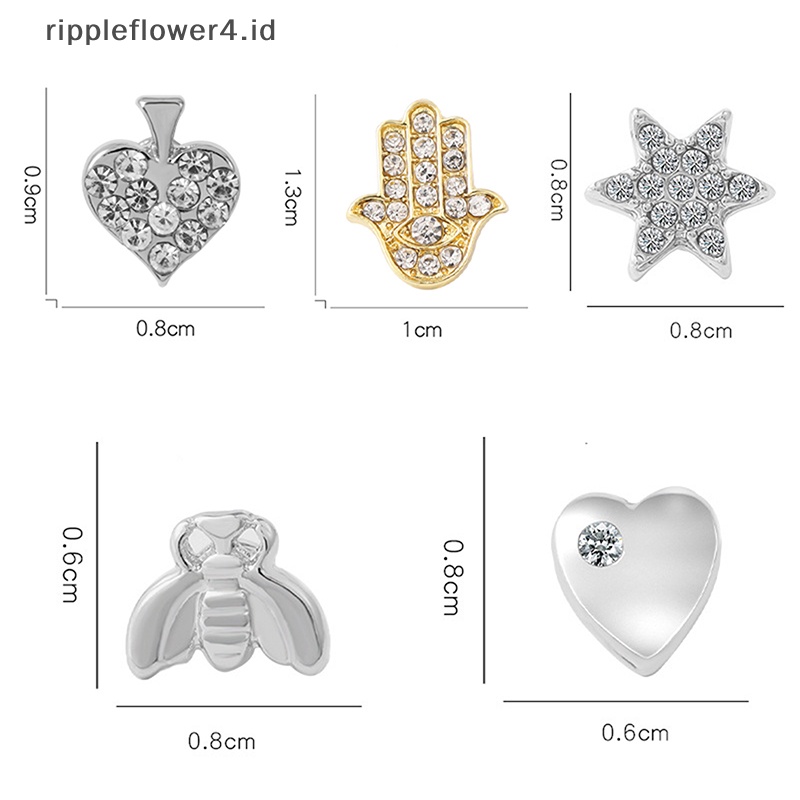 {rippleflower4.id} Kreatif Watch Band Ornamen Bros Wristbelt Cincin Hias Tali Paku Studs~