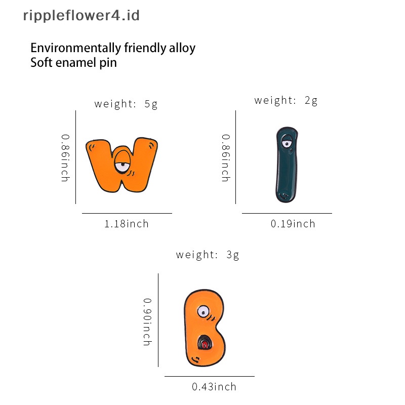 {rippleflower4.id} Aksesoris Pakaian Wanita Alfabet Inggris Bentuk Mata Enamel Bros Brooch~