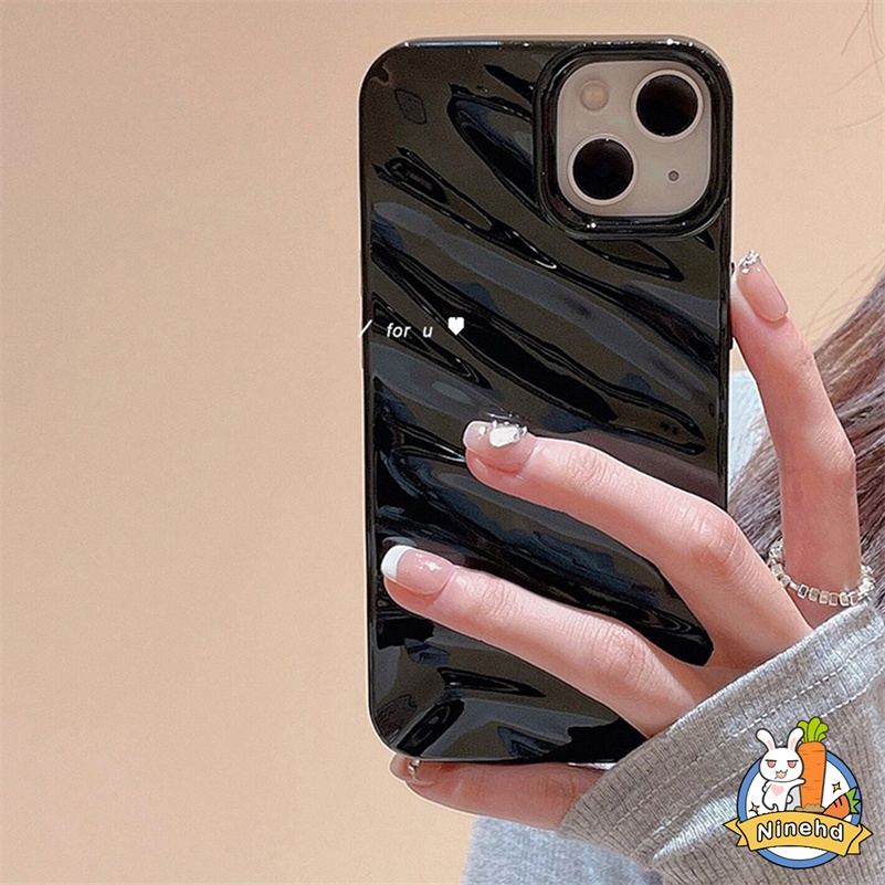 Casing iPhone Motif Gelombang Lipit Mewah Kompatibel Untuk Iphone14 13 12 11 Pro Max X Xr Xs Max 8 7 6 6s Plus SE 2020kualitas Tinggi Casing Ponsel Tpu Lembut Shockproof Case Sarung Handphone