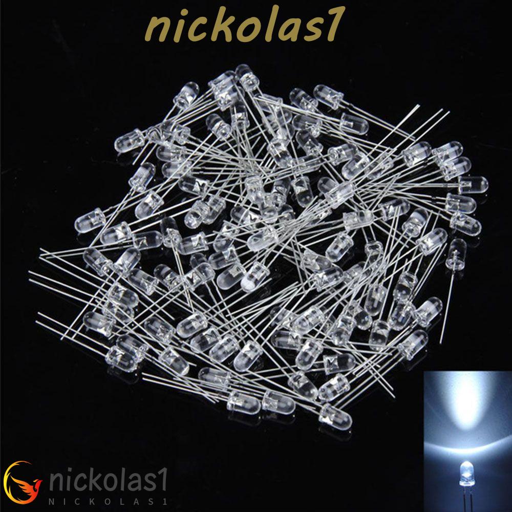 Nickolas1 100 Pcs Putih Lampu LED Mode Penjualan Panas Ultra-Bright Lampu Dioda 15000MCD Untuk DIY Proyek Emitting Diode Cahaya Kecil