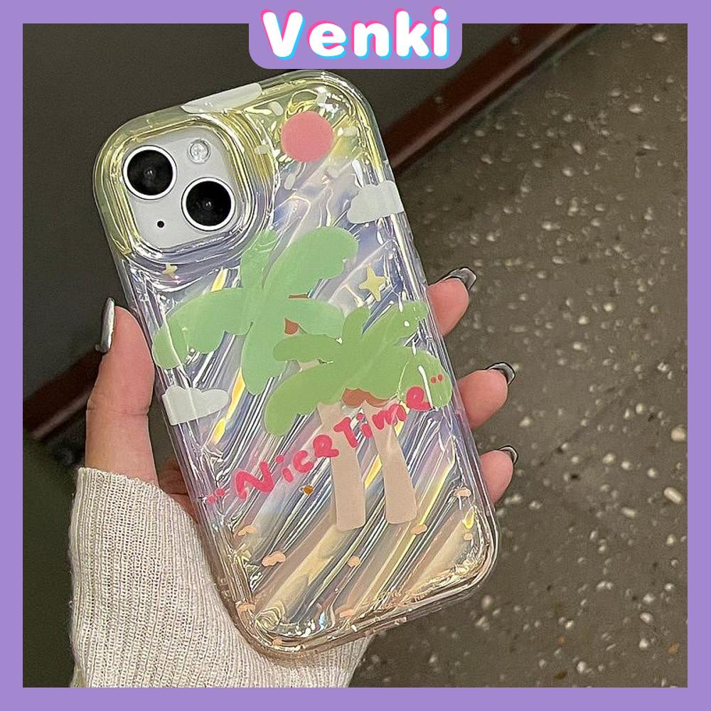 VENKI - Untuk iPhone 11 iPhone Case Laser Reflektif Bening Phone Case TPU Soft Shockproof Airbag Phone Case Summer Lucu Coco Kompatibel dengan iPhone 14 13 Pro Max 12 Pro Max XR XR 7 8