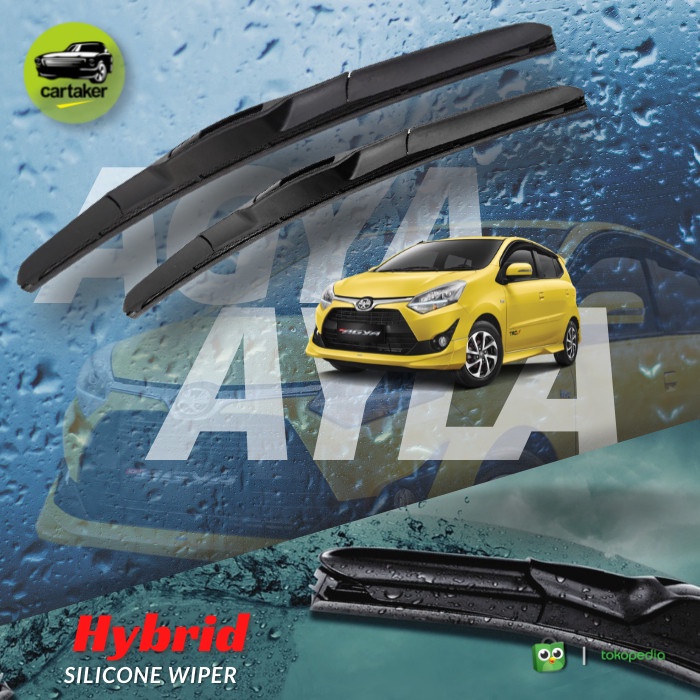 Wiper Frameless Original Agya / Ayla Karet Kaca Mobil Silicon Hybrid