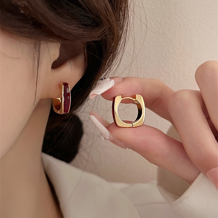 Giwang Anting Giwang Telinga Enamel Putih Mewah Untuk Aksesori Perhiasan Fashion Wanita Gadis