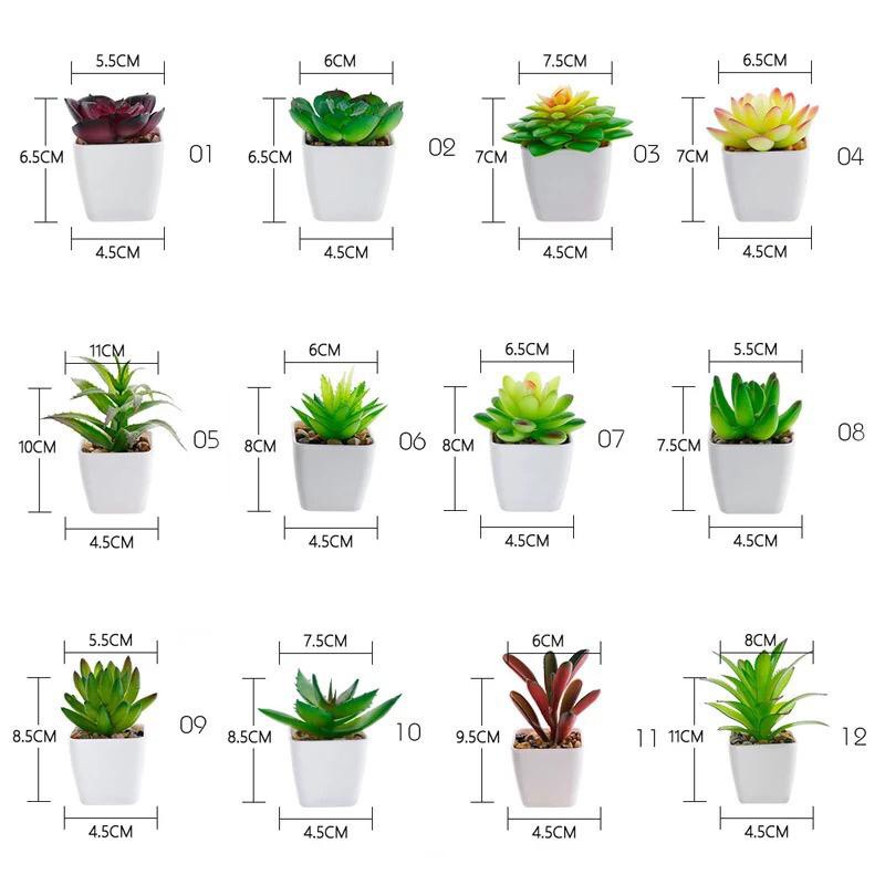 ENZ ® Tanaman Mini Imitasi Dengan Pot Succulent untuk Dekorasi Rumah 1059