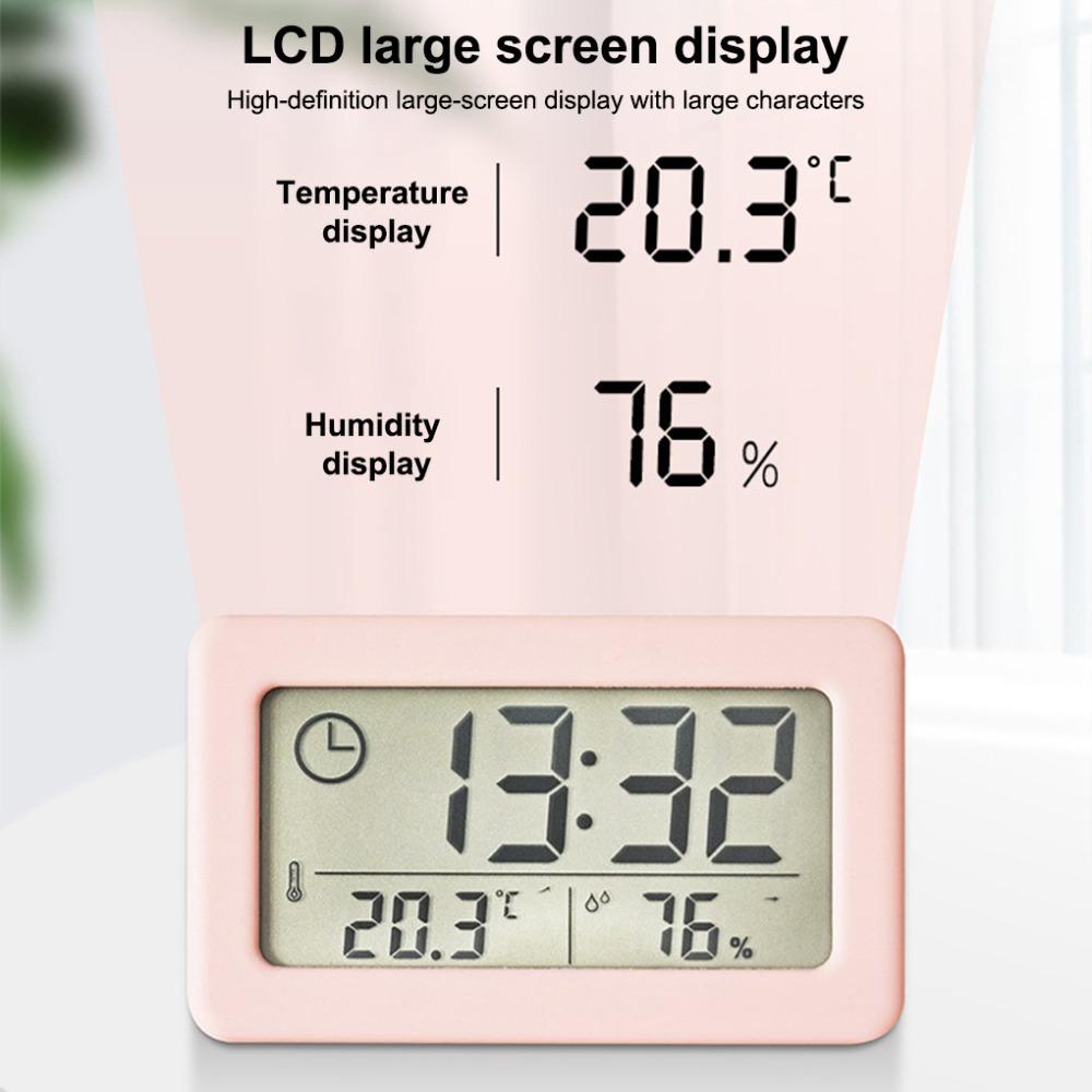 Lanfy Jam Digital Desktop Calendar Temperature Monitor Manajemen Waktu Stopwatch Humidity Sesor Hygrometer