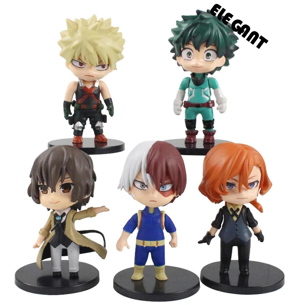 [Elegan] Hadiah Action Figure 5pcs/set Koleksi Boneka PVC Q Version Figurine Patung Tokoh Anime