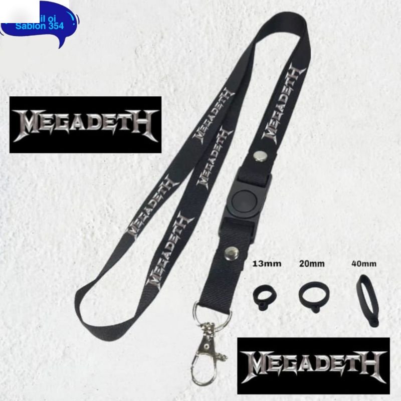 

Tali Lanyard BAND MEGADETH gantungan kunci/gantungan id card /gantungan hp /gantungan Pod Lanyard hitam murah best seller COD