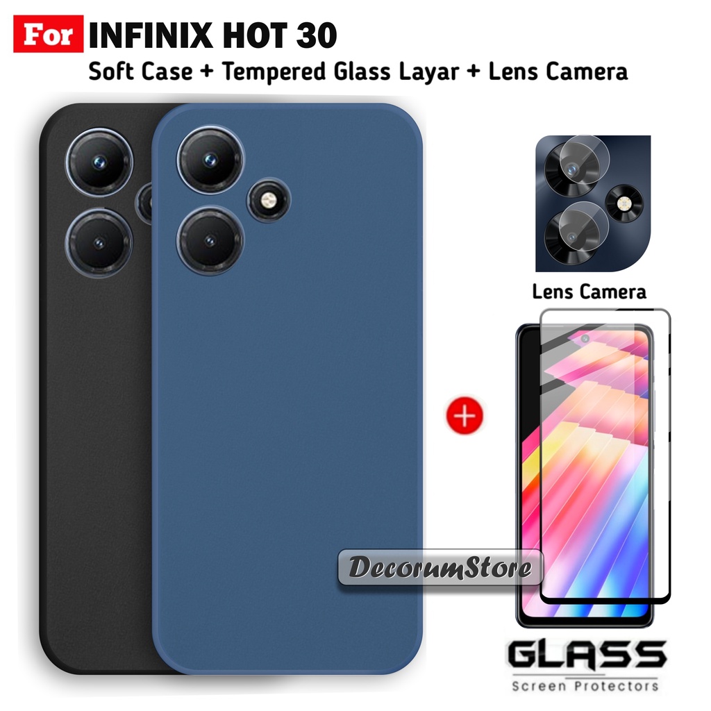 Soft Case INFINIX HOT 30 30i NFC Matte Sandstone Ultra Thin Free Screen Guard Dan Lens Camera Handphone