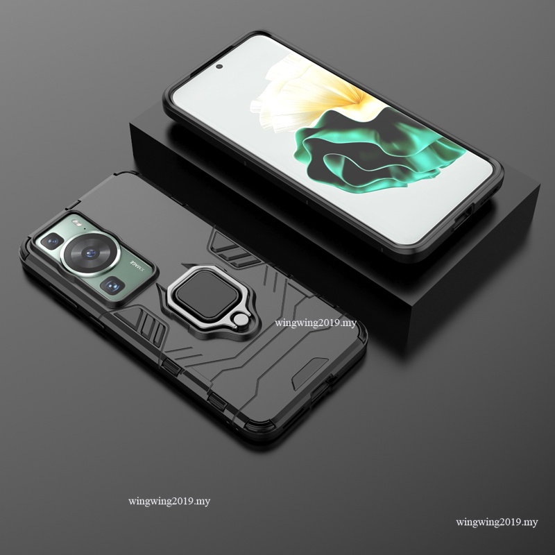 Shockproof Armor Case Untuk Huawei P60 Pro Cases Stand Holder Mobil Magnetik Ponsel Penutup Belakang Untuk Huawei P60 Art Fundas Huwei P60