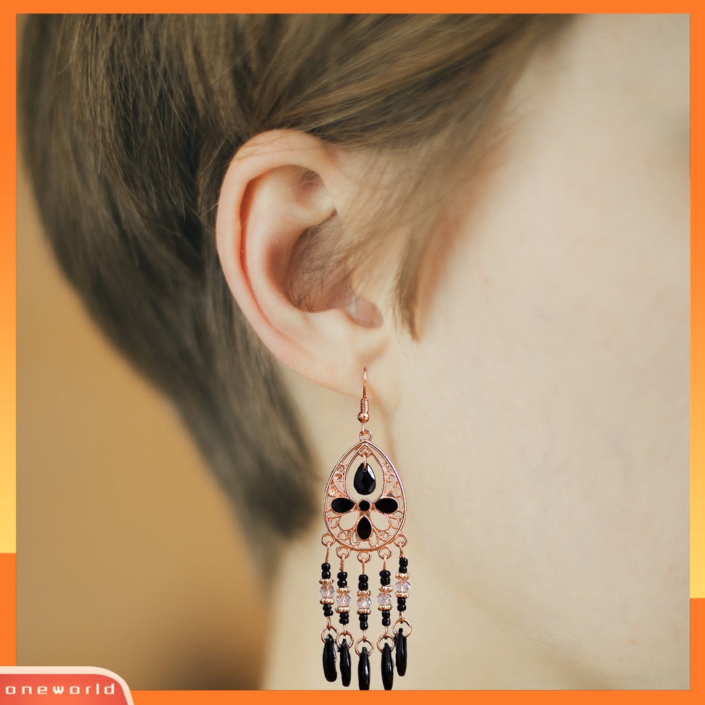 [WOD] 1pasang Anting Kait Jumbai Perhiasan Bohemian Anting Juntai Vintage Panjang Untuk Pernikahan