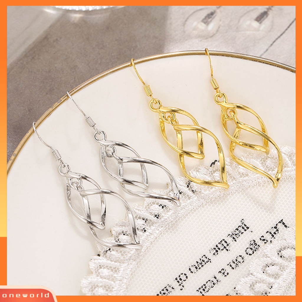 [WOD] 1pasang Anting Kait Linear Swirl Bohemian Perhiasan Halus Tahan Lama Drop Earrings Untuk Pakaian Sehari-Hari