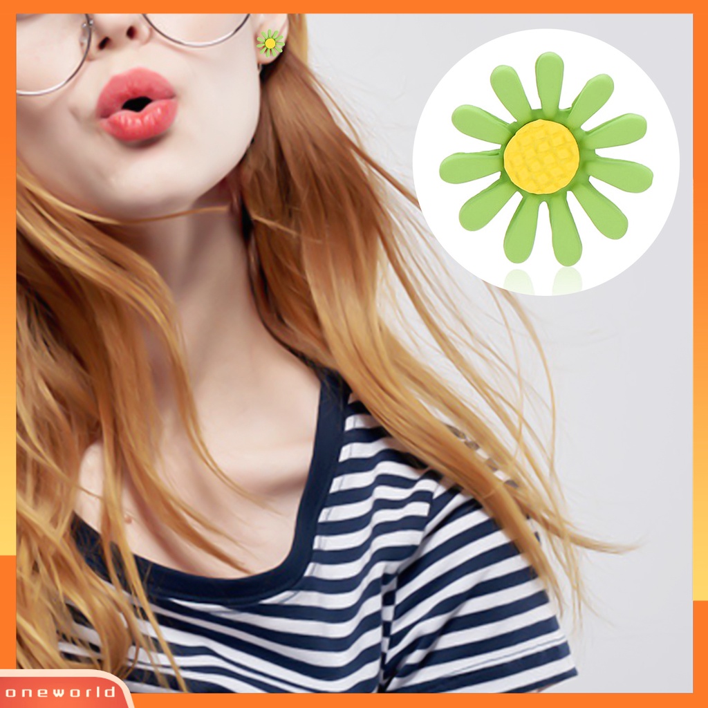 [WOD] 1pasang Paduan Bentuk Bunga Stud Wanita Fashion Anting Perhiasan Decor Aksesoris
