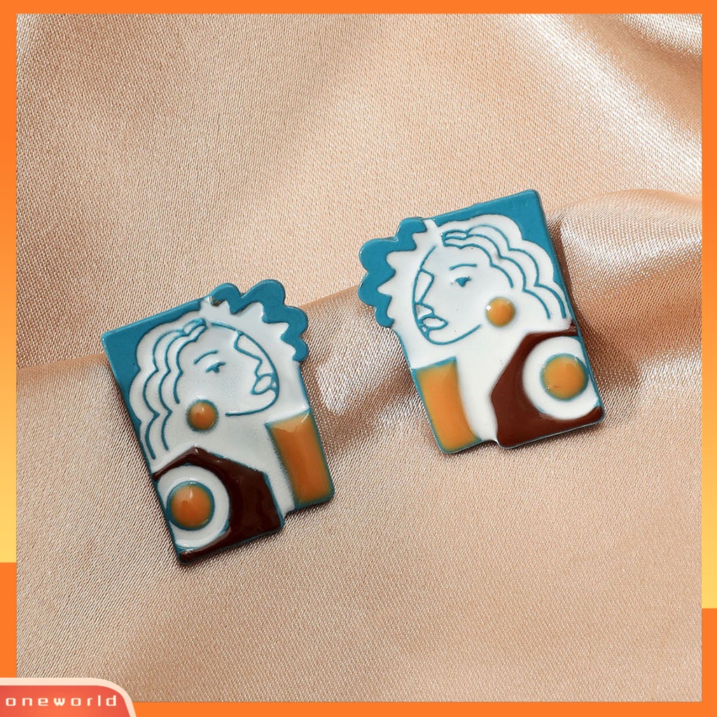 [WOD] Ear Studs Berlebihan Fashion Perhiasan Alloy Potrait Maya Motif Kurban Anting Untuk Pesta