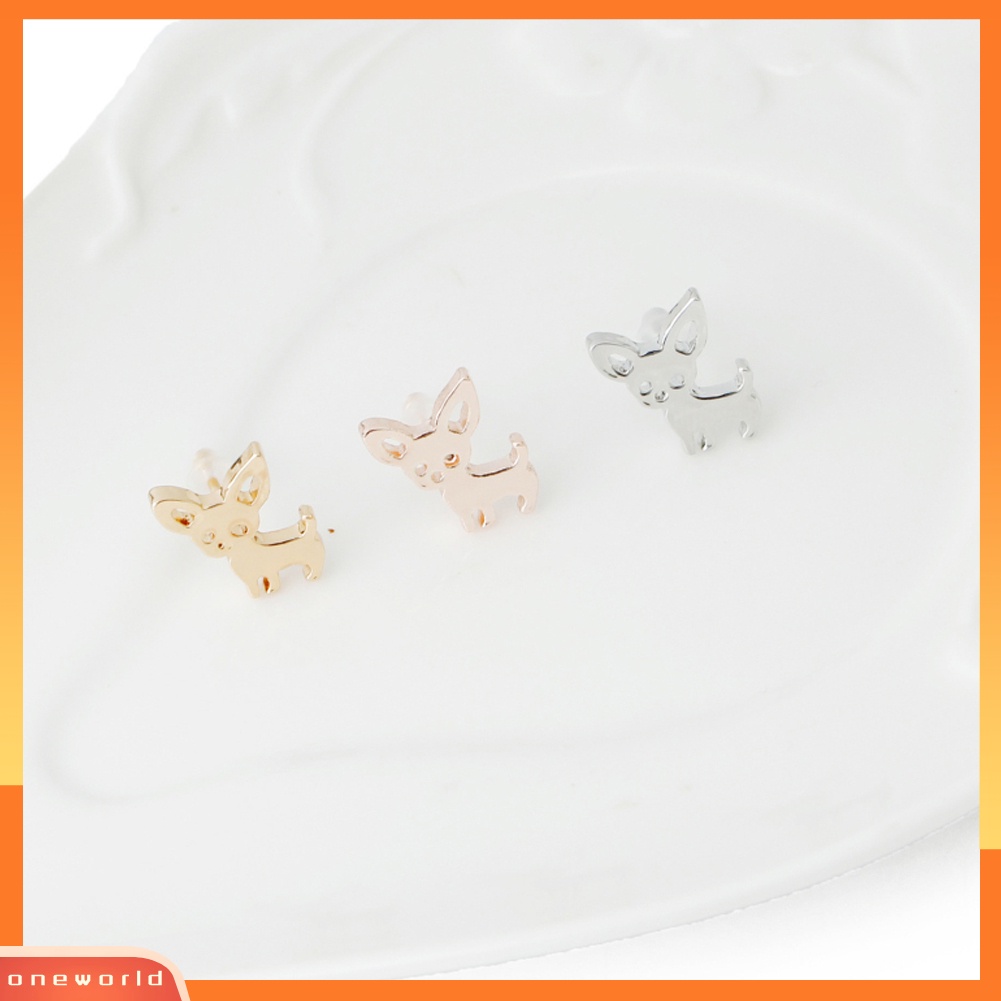 [WOD] Fashion Wanita Chihuahua Anting Pejantan Telinga Anjing Lucu Studs Piercing Perhiasan Hadiah