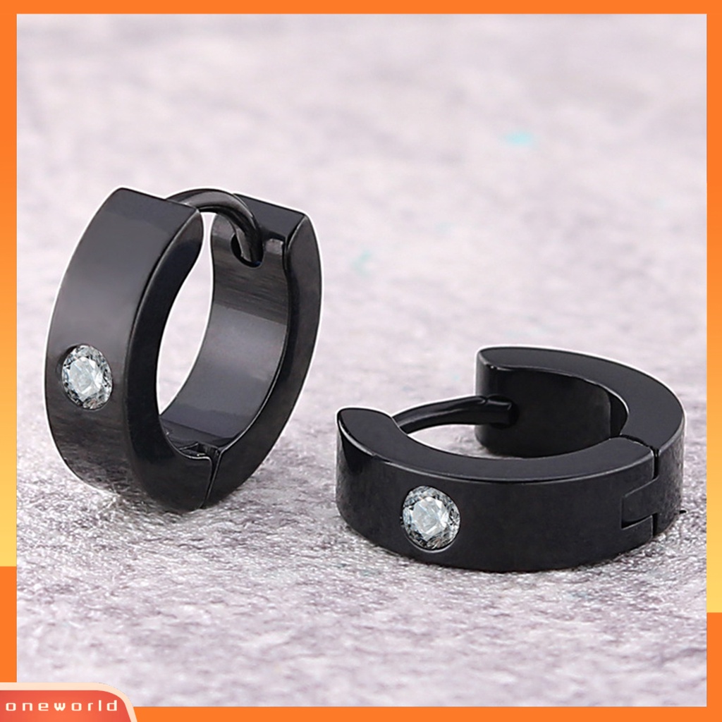 [WOD] 1pc Pria Stud Anting Warna Solid Gaya Punk Multi Bentuk Gothic Tidak Ada Peradangan Pria Menjuntai Anting Hadiah