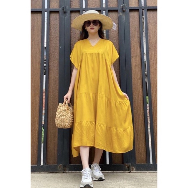 BEFAST - ZRD MAXY DRESS INKA / KANZIA HOME DRESS / LongDress Wanita Terbaru / Fashion Ala Korean Style / Dress Maxy Lengan Pendek / Pakaian Casual Wanita Remaja ABG Trendy / Dress V-Neck Polos