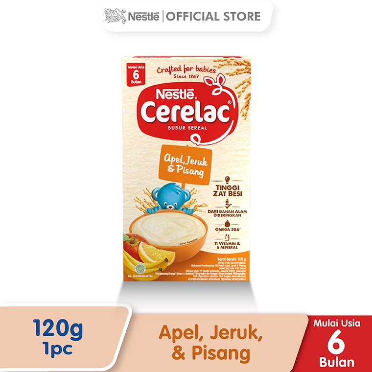 CERELAC BUBUR BAYI 6+ 120GR / BUBUR BAYI 6 BULAN