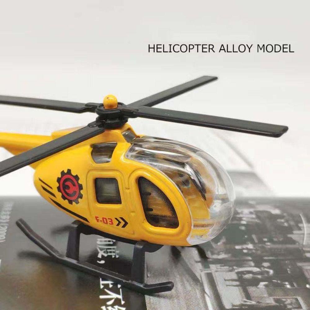 NEEDWAY Needway Diecast Helikopter Mainan Dekorasi Kerajinan Anak Pesawat Patung Ornamen Rumah Properti Fotografi Helikopter Mainan Simulasi Helikopter