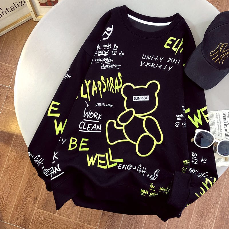 Sunrise Baby Sweater Outerwear Wanita Remaja OOTD Casual Daily Korean Style Matt Fleece Sablon Tebal Premium