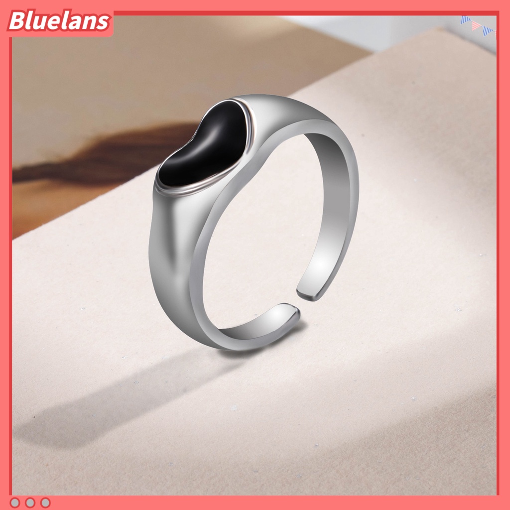 [BLS] 2pcs Cincin Pasangan Berongga Berlapis Perhiasan Hati Pembukaan Adjustable Jari Rings Hadiah Hari Kasih Sayang