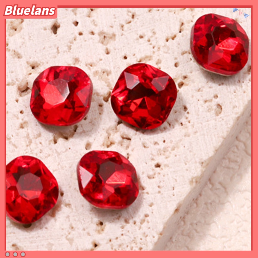 [BLM] 10pcs Nail Art Decor Shining Stunning Efek Visual DIY Sparkling Manicure Faux Crystal Pointed Base Nail Berlian Imitasi Salon Kuku Supply