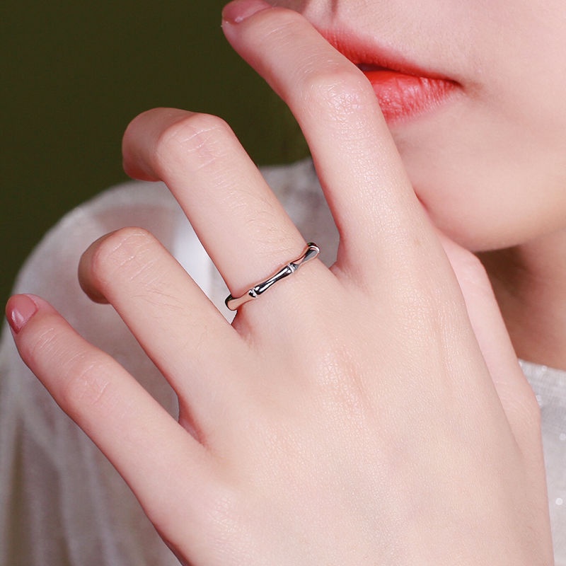 Childhood Sweetheart Pair Ring Model Pasangan Sepasang Cincin Bambu Simple Dengan Mulut Dapat Disesuaikan Dan Hadiah Dapat Disesuaikan Untuk Pacar