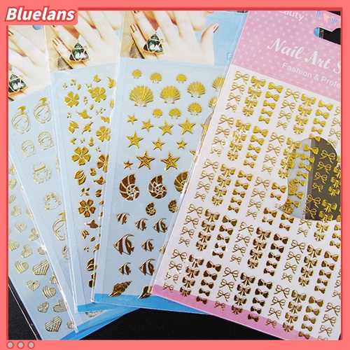 [BLM] Banyak 3D Golden Hitam Decal Stiker Nail Art Tip DIY Dekorasi Stamping Manicure