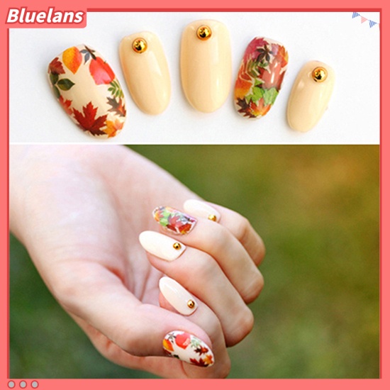 [BLM] Daun Maple Bunga Kupu-Kupu Manicure Nail Art Decal Stickers Tips Dekorasi