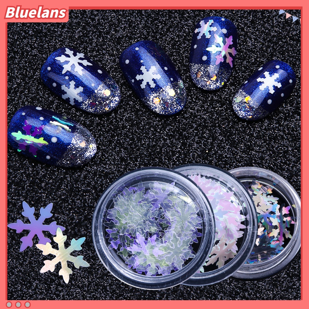 [BLM] 6kotak Natal 3D Glitter Snowflake Sequin Nail Art Shiny Ultra-thin Flake