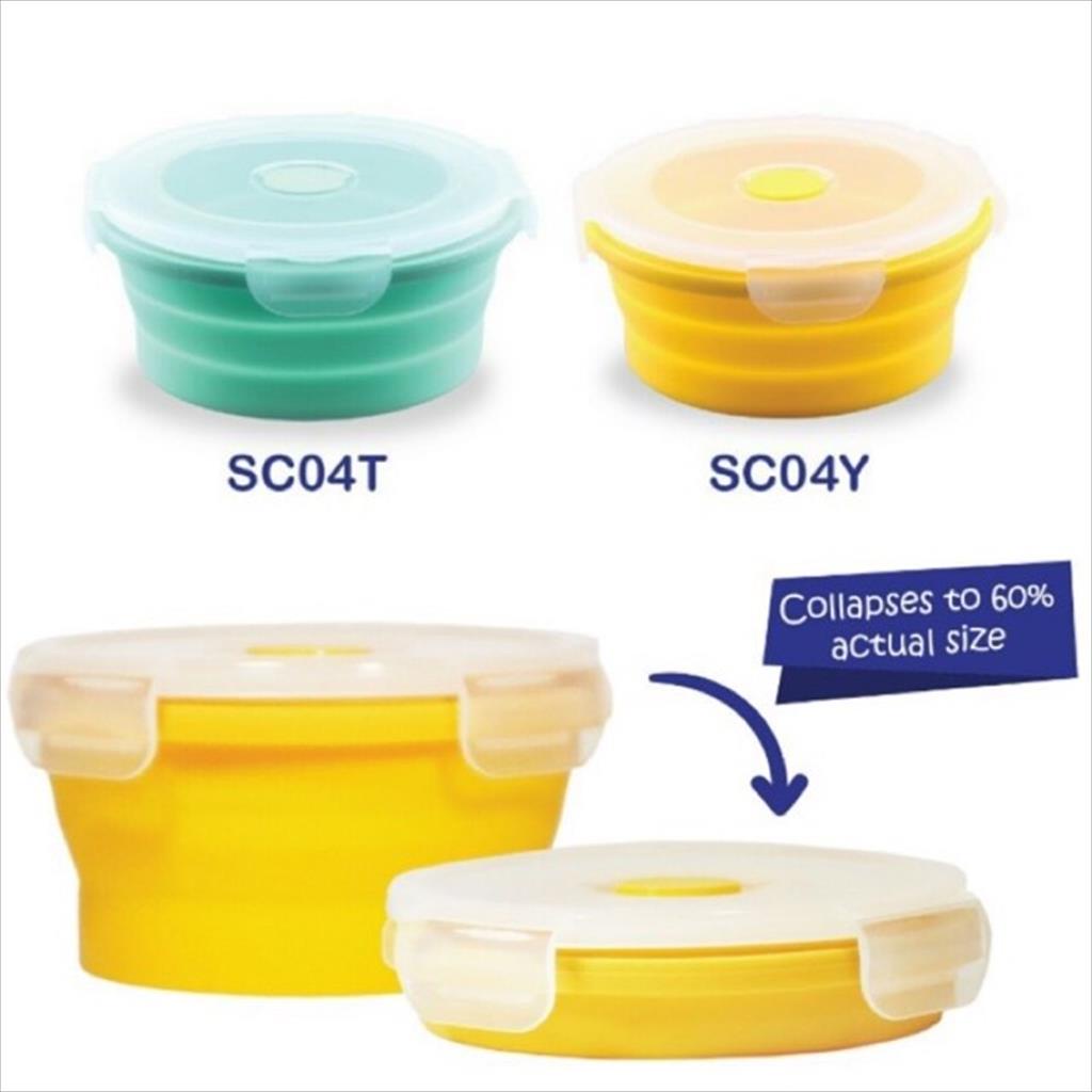 Baby safe Collapsible Silicone Food Container/ Babysafe Mangkok Portable Bowl / lunch box silicone