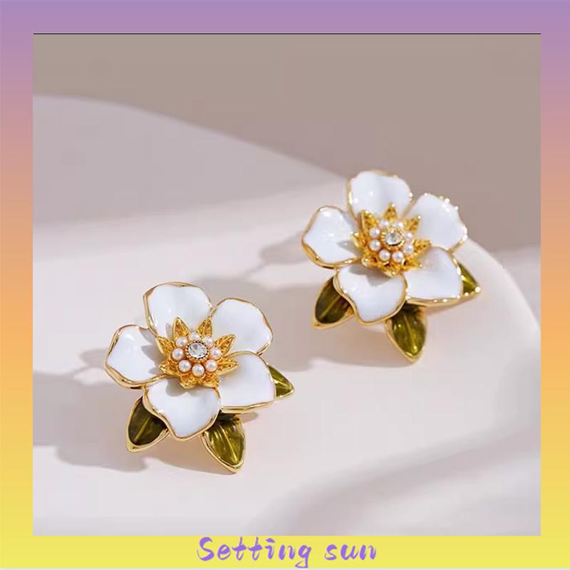 Anting Tusuk Motif Bunga Gaya Korea Fashion Untuk Wanita TN