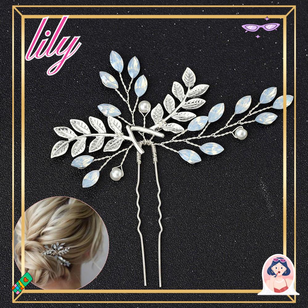 Lily Bridal Hair Pin Aksesoris Rambut Pesta Pernikahan Elegan Opal Hair Pins