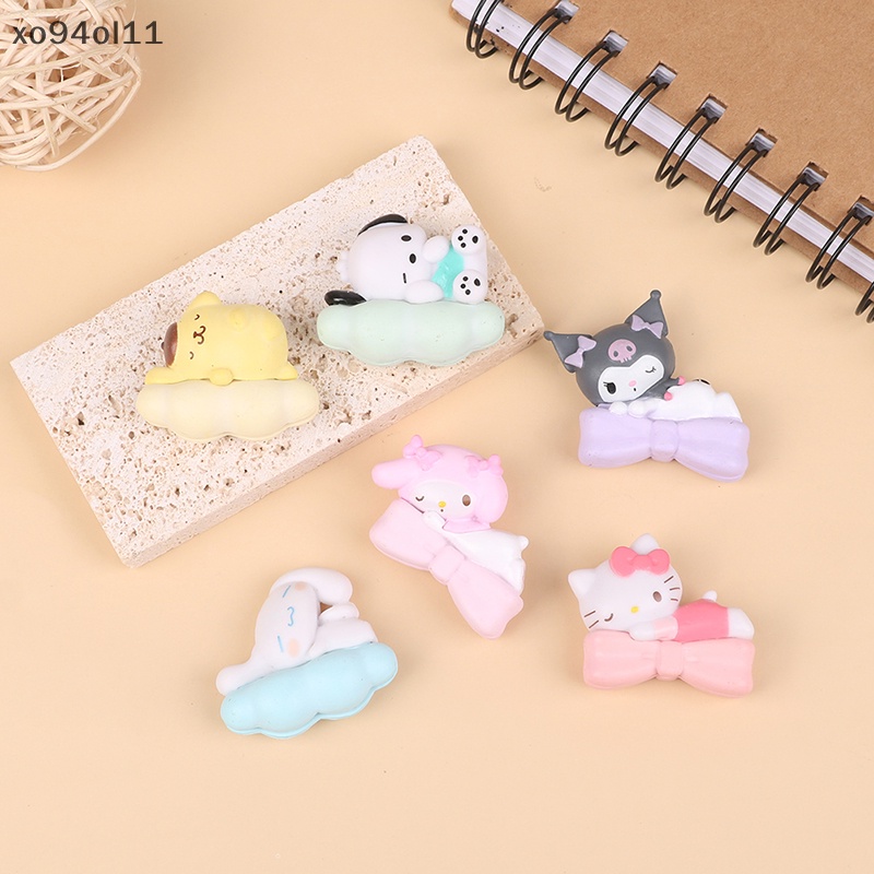 Xo 6Pcs Sanrio Seri Postur Rebahan Kartun Model Boneka Mainan PVC Angka Toy Doll OL