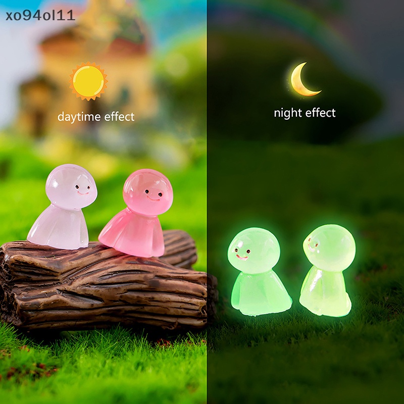 Xo 2/5Pcs Luminous Sunshine Doll Ornamen Mini Warna Kartun Boneka Mikro Lanskap Dekorasi Rumah Boneka Miniatur Mainan OL