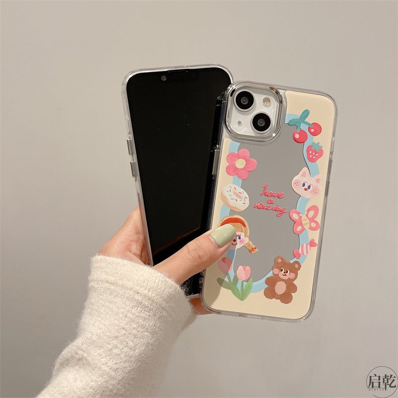 Cocok Untuk Iphone14 Pro Max iPhone Phone Case Permukaan Cermin Kamera Perlindungan Shockproof Kuat Kompatibel Dengan Iphone13 13pro 13prm iPhone 11 7Plus 8Plus Xr XS 12 Pro Max Phone Case