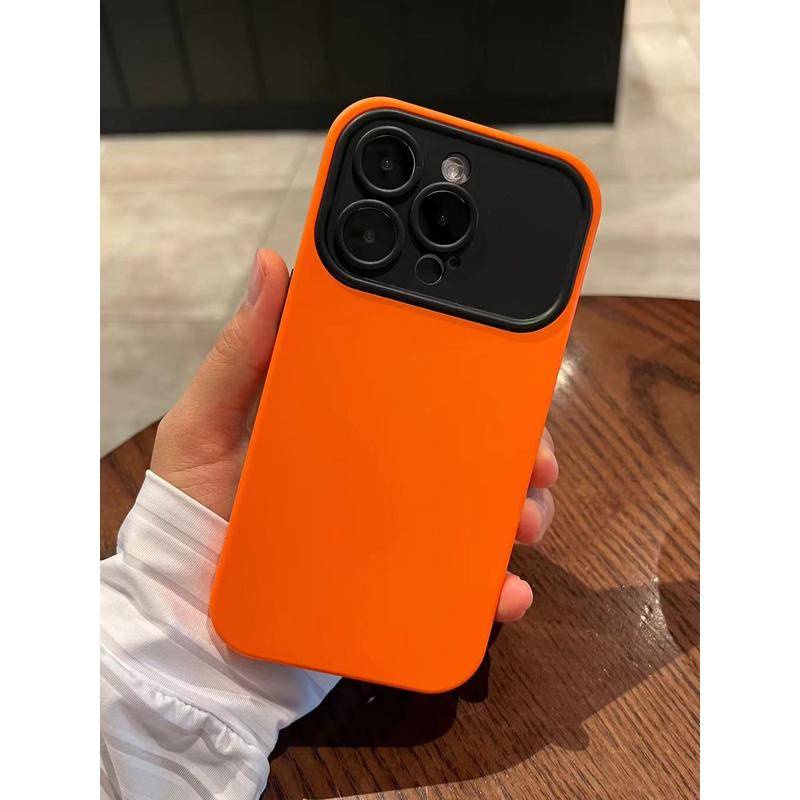 IPHONE Kontras Warna Sederhana 2-in-1 Windows Besar Rasa Kulit Dalam Detik Ganti Casing Ponsel Untuk Iphone14 13 12 Pro Max14 Plus