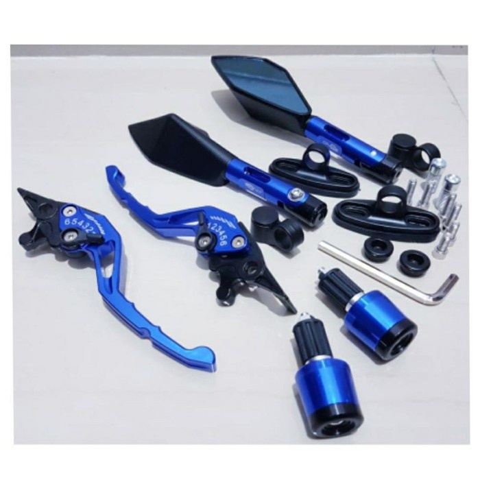 KACA SPION VARIASI AKSESORIS MOTOR MIO FINO KARBU/XEON KARBU/SATRIA FU - Biru, Mio fino karbu