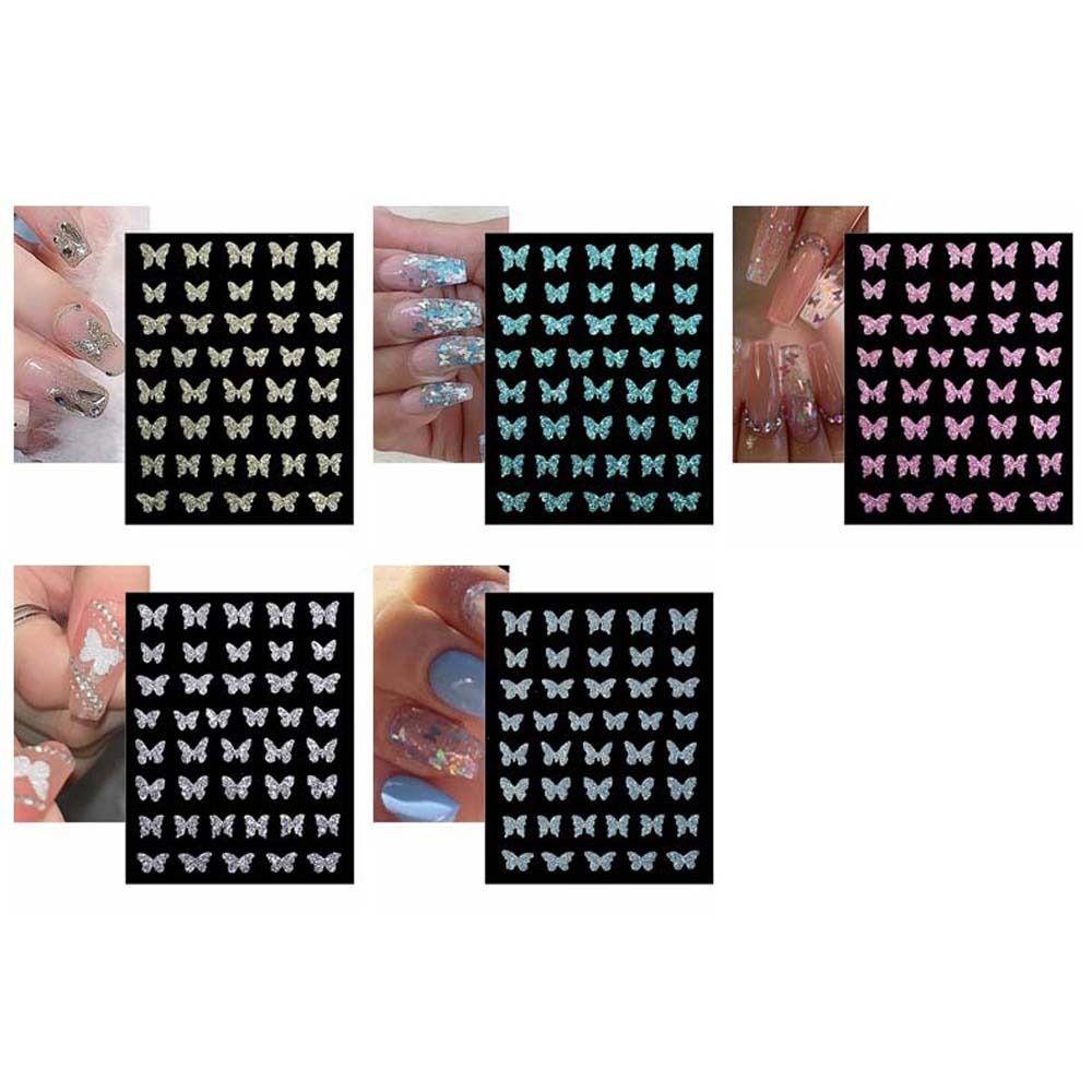 Mxbeauty Stiker Kuku Kupu-Kupu Fashion Aurora Manicure Aksesoris Self Adhesive Dekorasi Kuku