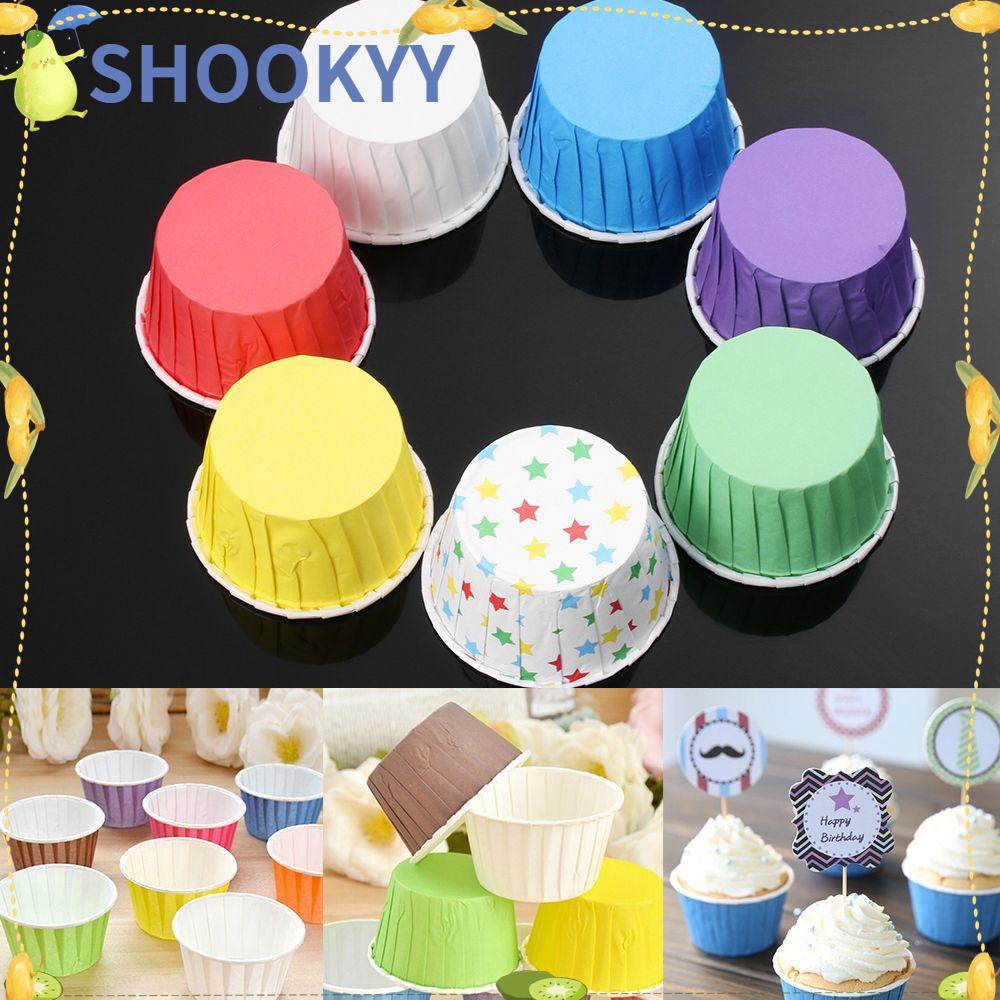 Chookyy 50 Pcs Pembungkus Cupcake Grease-proof Pan Case Kertas Perlengkapan Pesta Pembungkus Kue