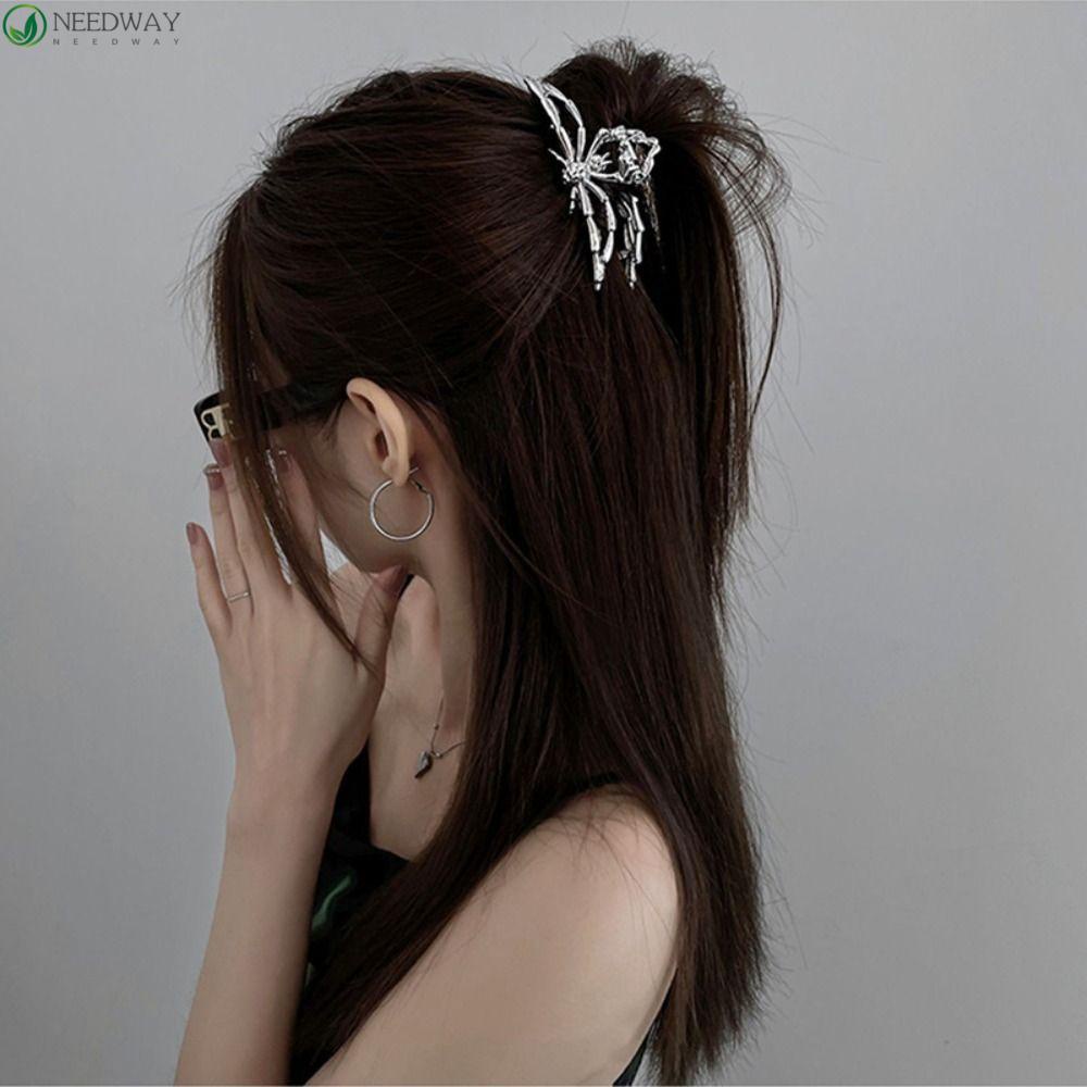 Needway Spider Hair Claw Punk Fashion Keren Untuk Gadis Hiasan Kepala Hiasan Kepala Temperamen Goth Untuk Wanita Women Hair Clip