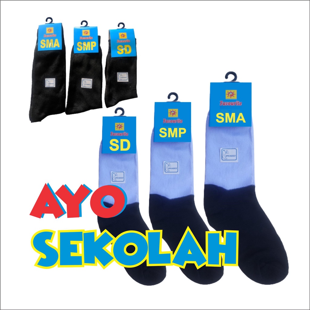 Kaos Kaki Sekolah hitam putih SD SMP SMA // kaos kaki sekolah hitam // kaos kaki sekolah putih // gr