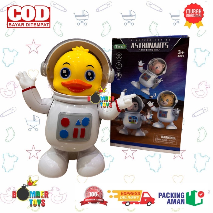 MAINAN ANAK BEBEK ROBOT ASTRONOT DANCE 3D MUSIK LAMPU LUCU