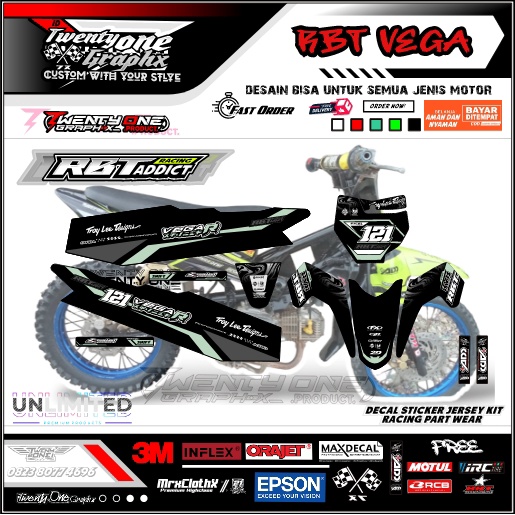 DECAL STIKER RBT VEGA NEW R ZR OLD YAMAHA kekinian⭐ BEBEK TRAIL MODIF GTX TRABAS FULL BODY  JUPITER 