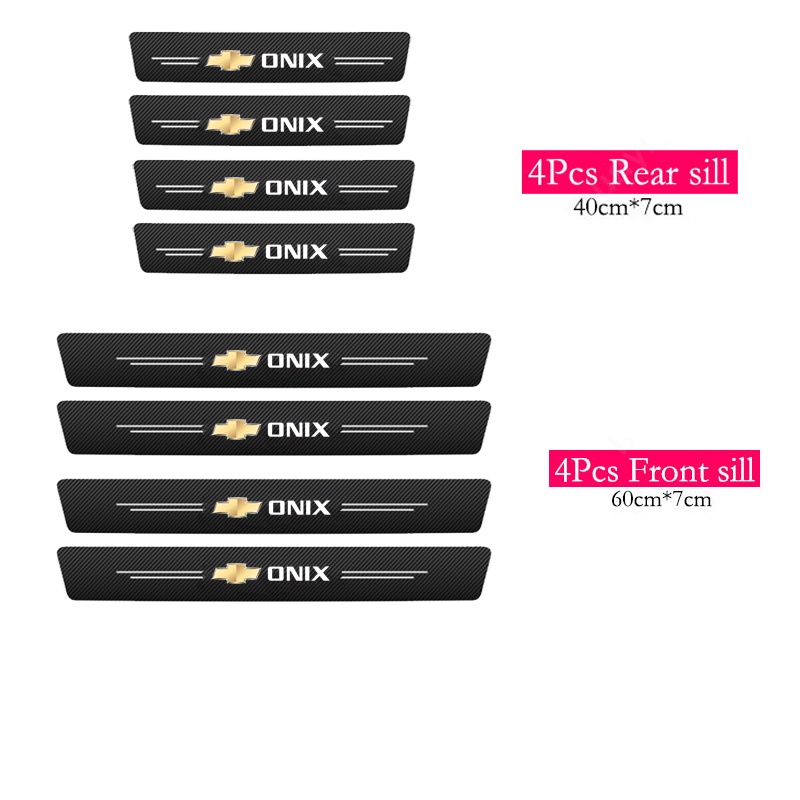 Chevrolet Onix Car Door Sill Sticker Anti Gores Serat Karbon Kulit Sticker Trunk Protector Stiker Untuk Aksesoris Mobil Onix Plus Sedan