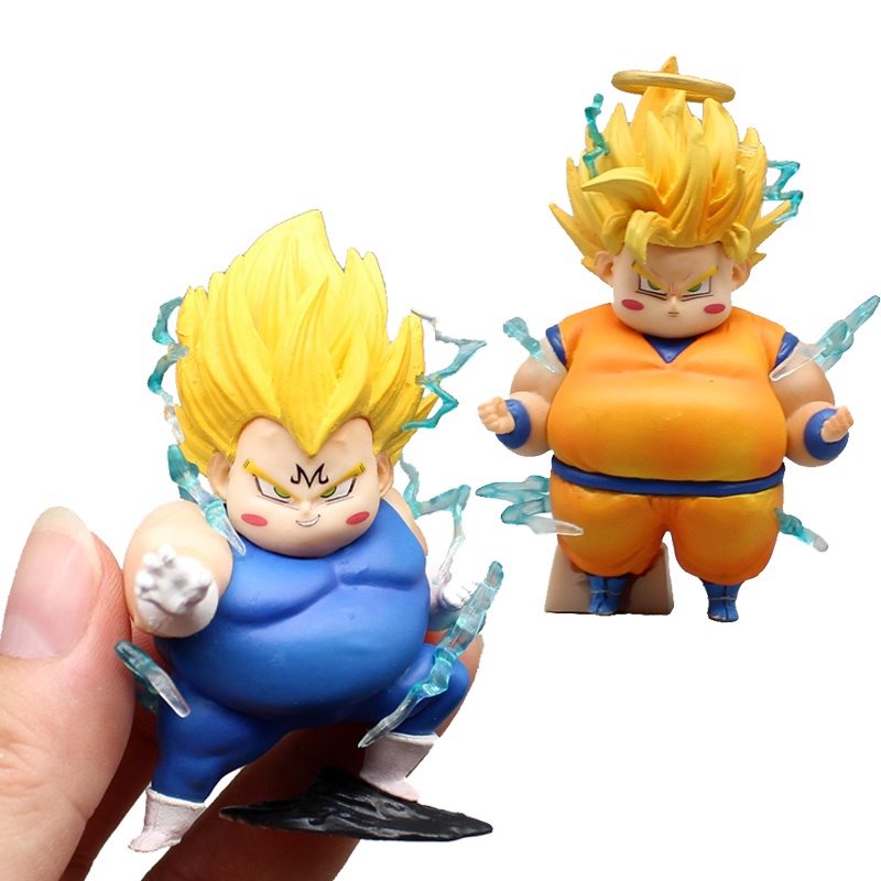 Anime Dragon Ball Figure Fatty Kakarotto Fat Angel Son Goku Vegeta 8CM Figure Model Mainan Boneka Dekorasi